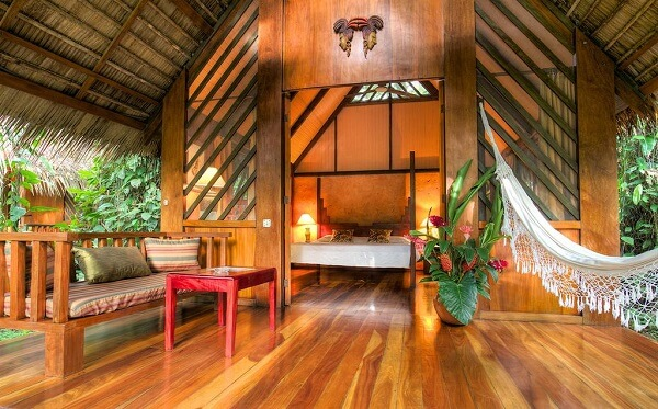 Shawandha lodge, bungalow en bois exotique. Costa Rica faune et flore