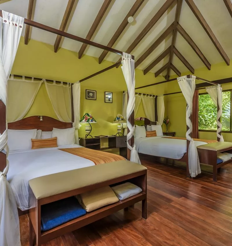 Chambre de l'hotel manatus a Tortuguero. Voyager au costa Rica